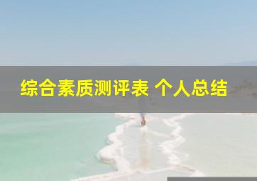 综合素质测评表 个人总结